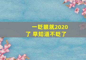 一眨眼就2020了 早知道不眨了